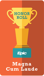 Epic Honor Roll Magna Cum Laude award