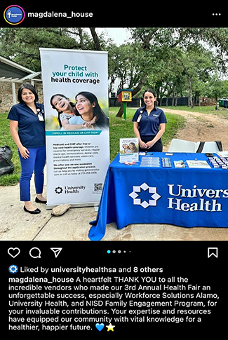 Screenshot of a University Health social media post about Connecting Kids to Coverage