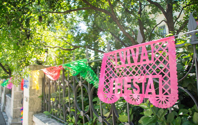 Bright pink fiesta banner