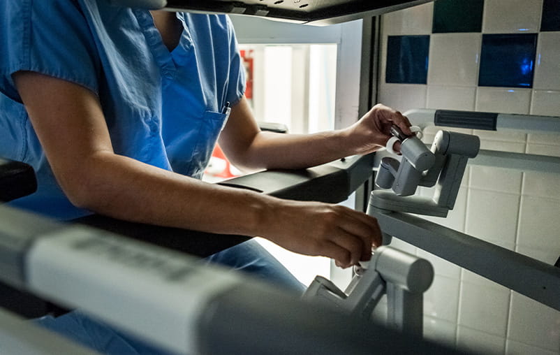da Vinci robotic assisted surgery at University Hospital.