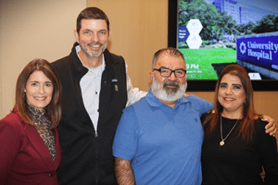 University Health transplant recipient Channing with his kidney donor. 