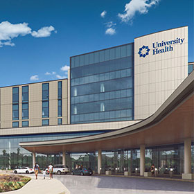 A rendering of University Health Retama Hospital