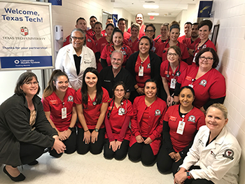 Texas Tech nurses visiting University Health.