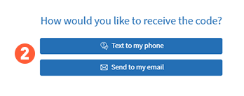 Image showing "how would you like to receive the code?"