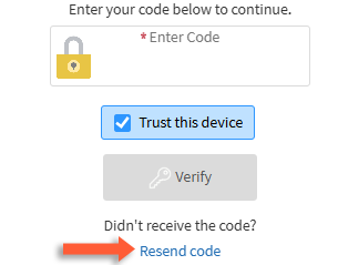 Resend code