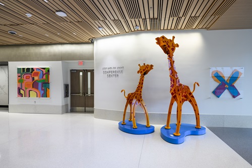 The podium expansion connected to the University Health Woman’s and Children’s Hospital contains a new cafeteria as well as the Judy and Jim Adams Conference Center