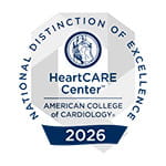 National Distinction of Excellence, HeartCARE Center, awarded by the American College of Radiology
