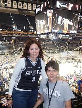 Moises Diaz and his mother
