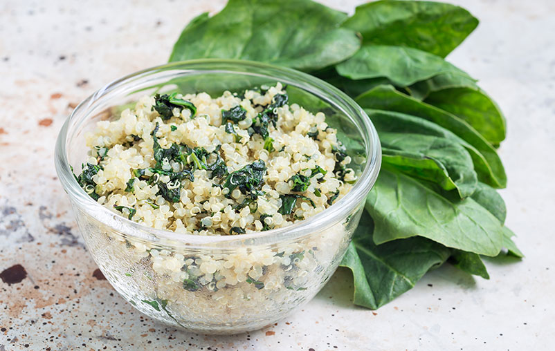 Jalapeño-Lime Quinoa and Bok Choy.